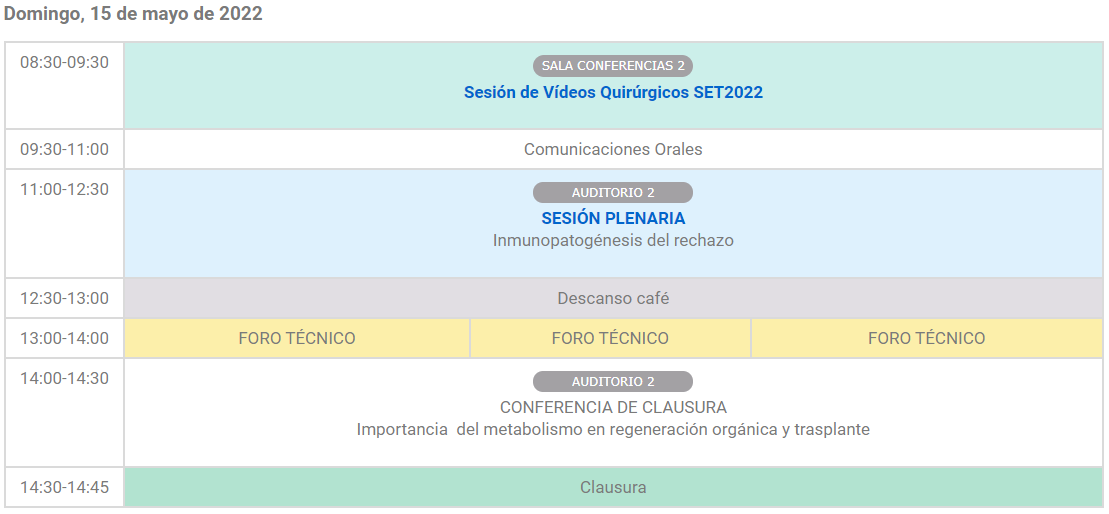 7th Biennial Congress of the Spanish Transplant Society 4 Domingo