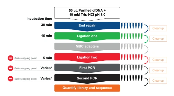 Flujo de trabajo del protocolo LIQUIDPlex Universal Solid Tumor